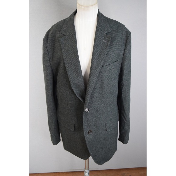 Bonobos Blazer Mens 42R Grey/Green Plaid Nova Fides Italian Wool Sport Coat